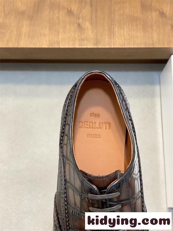 Berluti ベルルッティ スーパーコピー 革靴 クロコ型押し 本革 ドレスシューズ 高級感  2026新作-6