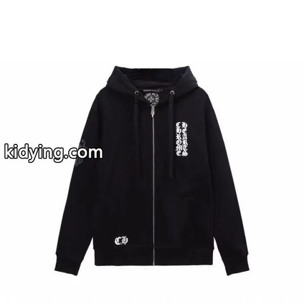 CHROME HEARTS スーパーコピー ジップパーカー 重厚 上品 ゴシックロゴ ブラック クロムハーツ-0
