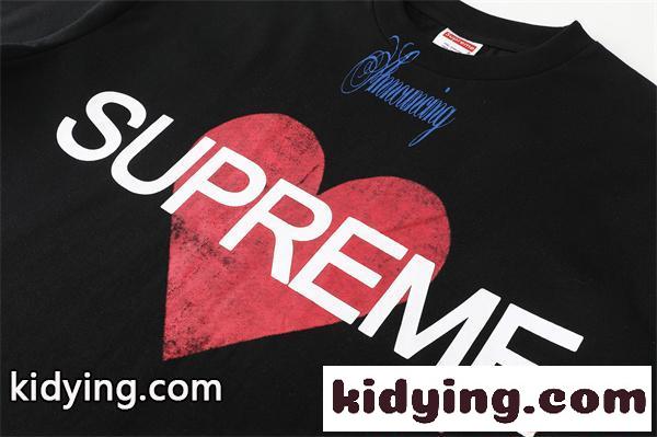 半袖Tシャツ SUPREME ブラック シュプリーム コピー ホワイト ハートロゴ プリントデザイン コラボ風 ストリート-5