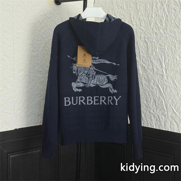 Burberry 紺色ロゴアクセント 秋冬定番ファッション バーバリー スーパーコピー パーカーニット 日常使い万能-0