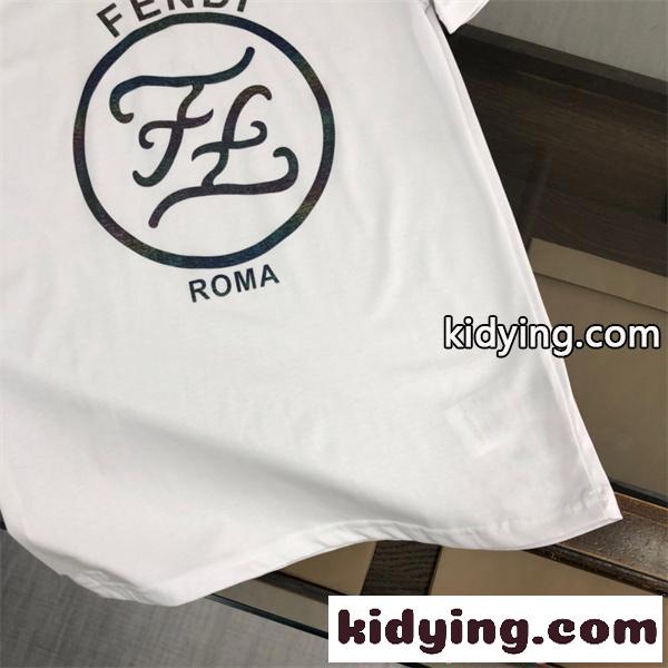 上品 ホワイト FENDI 半袖 Tシャツ クラシック フェンディ コピー ラグジュアリー 高見え-5