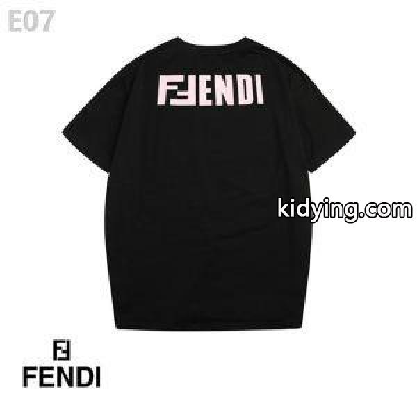 追跡付【FENDI】バイカラー コットン ロゴ Tシャツ*日本未入荷40774424フェンディ コピー質感のいい４色展開-3