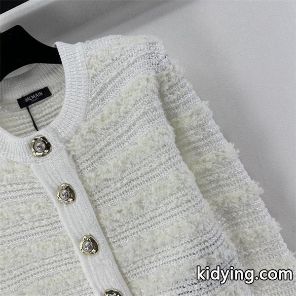 上質 ツイード調 ショート丈 ジャケット 主役級 BALMAIN バルマン コピー-6