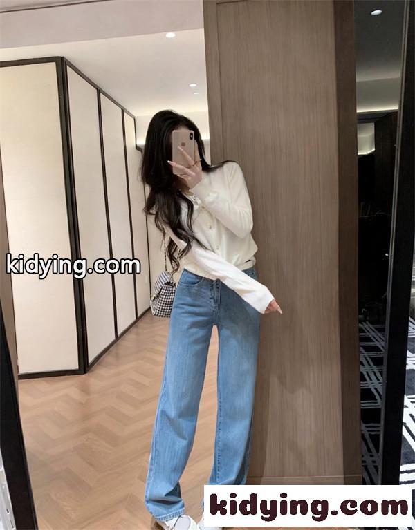 CHANEL デニムパンツ レディース ストレートライン ハイウエスト シャネル コピー カジュアルコーデ-6