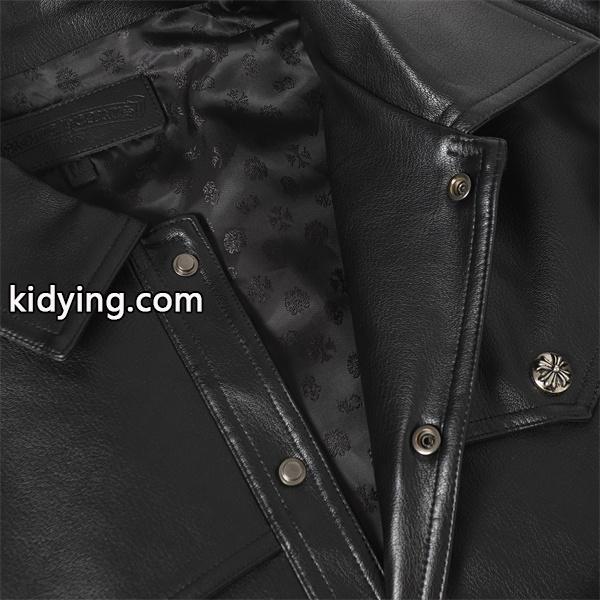 2025秋冬限定 ブラック Chrome Hearts クロムハーツ スカルボタンデザイン スーパーコピー レザージャケット-3