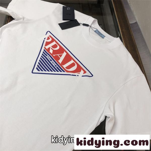 PRADA プラダ コピー 売れ筋急伸 ホワイト モダンスタイル トレンド 半袖Tシャツ-2