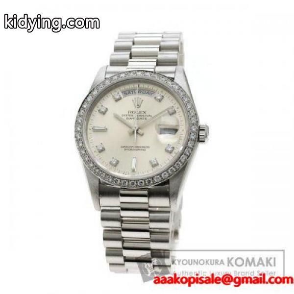 ROLEX ロレックス 18346A デイデイト ダイヤモンド 腕時計 プラチナPT950/PT950/ダイヤモンド メンズ 中古 :00721005:ブランド京の蔵小牧 - 通販ショッピング-0