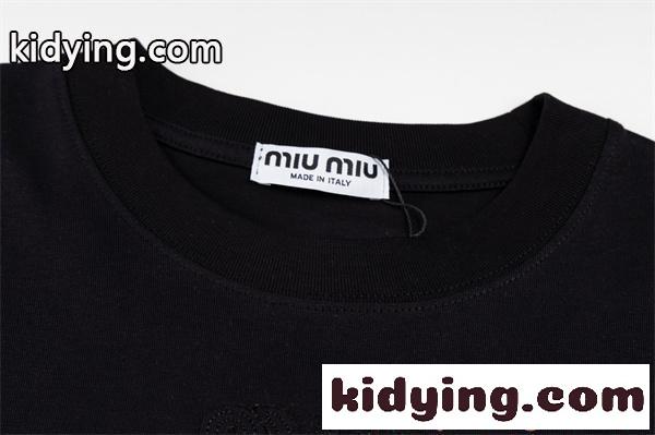 長袖Tシャツ MIUMIU ミュウミュウ コピー ゆったりシルエット カジュアル ロングTシャツ-3