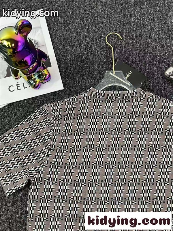 半袖Tシャツ FENDI コピー フェンディ 総柄グラフィック モダンスタイル 2026春夏新作-2