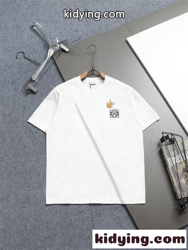 人气上昇 ブラック 刺繍 モードストリート 半袖Tシャツ LOEWE ロエベ コピー-1