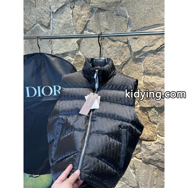 ダークグレー 老花 ダウンベスト 2025秋冬ウォーマー ディオール DIOR スーパーコピー 高品質-4