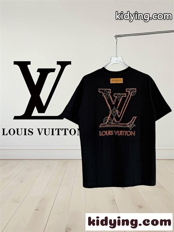 入手困難 半袖Tシャツ LOUIS VUITTON ルイヴィトン コピー プリント コットン素材 存在感演出-1