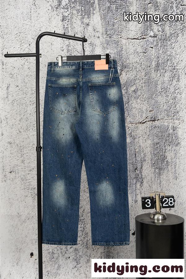 ヴィンテージ加工 デニムパンツ ペイントドット ストレート ACNE STUDIOS アクネ ストゥディオズ 偽物-1