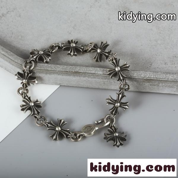 2026新作 CHROME HEARTS 激安 クロムハーツ クロスモチーフ ブレスレット シルバーアクセサリー ユニセックス 調節可能-5