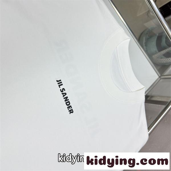 期間限定 ダブルロゴ ジルサンダー Tシャツ ホワイト 半袖 コントラストプリント JIL SANDER コピー-3