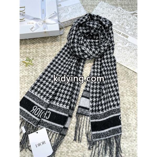 DIOR ディオール コピー クラシック千鳥格子 ストール モノトーン 上品-3