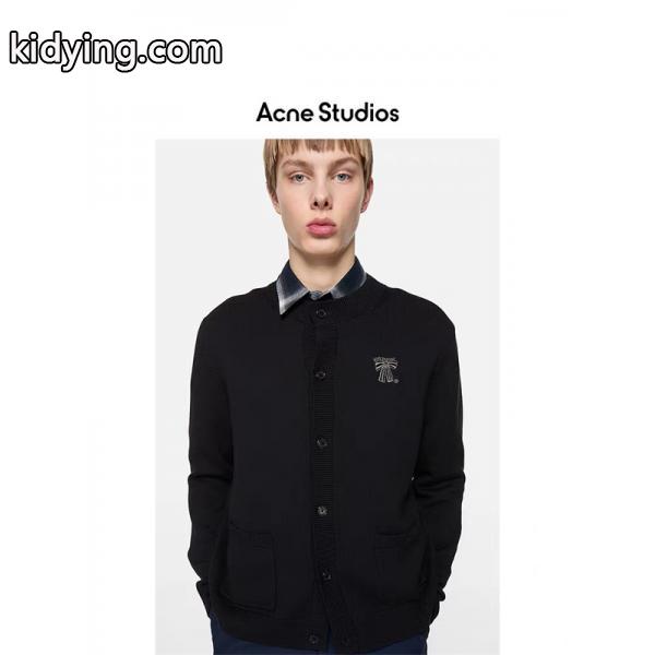 ライトブルー × ブラック カーディガン ストゥディオズ Acne Studios コピー 秋冬清潔感のある 人気-2