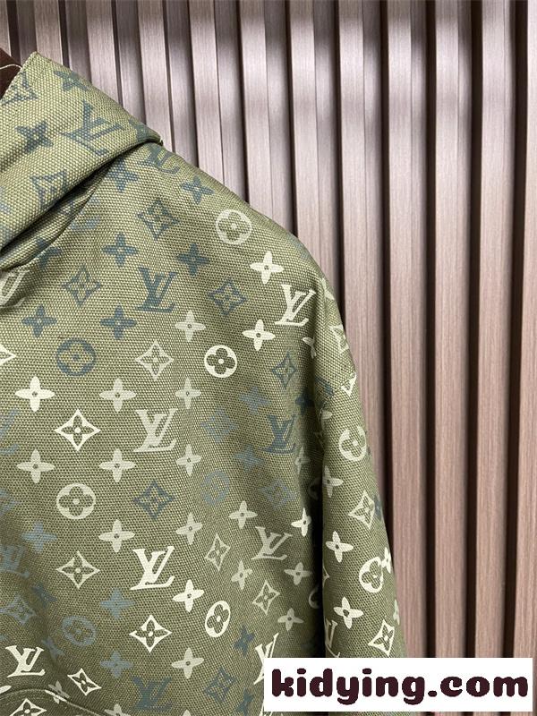 LOUIS VUITTON 総柄デザイン ジップアップパーカー ルイヴィトン スーパーコピー メンズ フーディー カジュアル-4