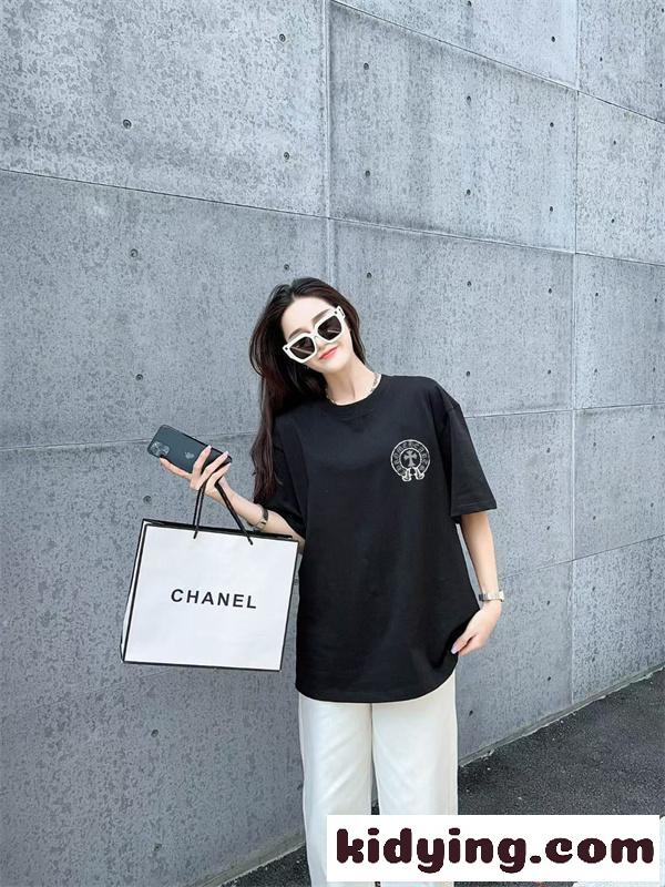 話題 ブラック レッド ストリート トレンド注目 半袖Tシャツ CHROME HEARTS クロムハーツ コピー-7