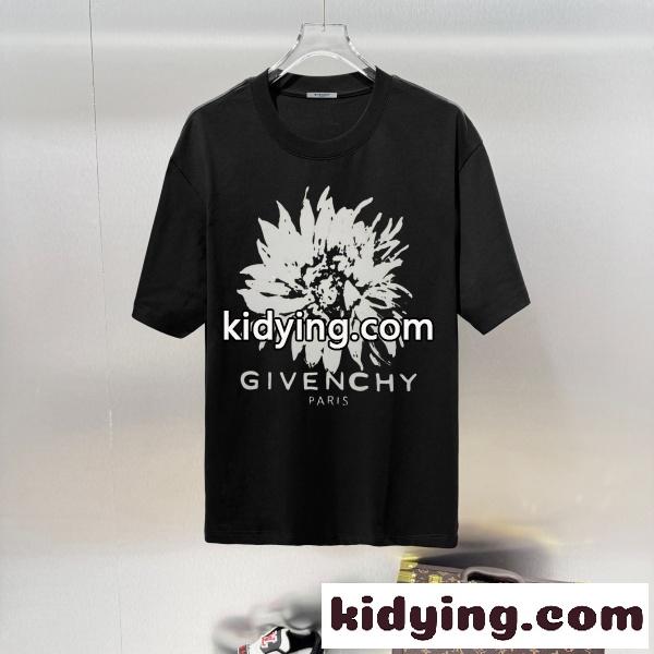 GIVENCHY（ジバンシー）コピー 2026新作 フラワープリント ビッグロゴTシャツ 半袖カットソー ストリートモード-2
