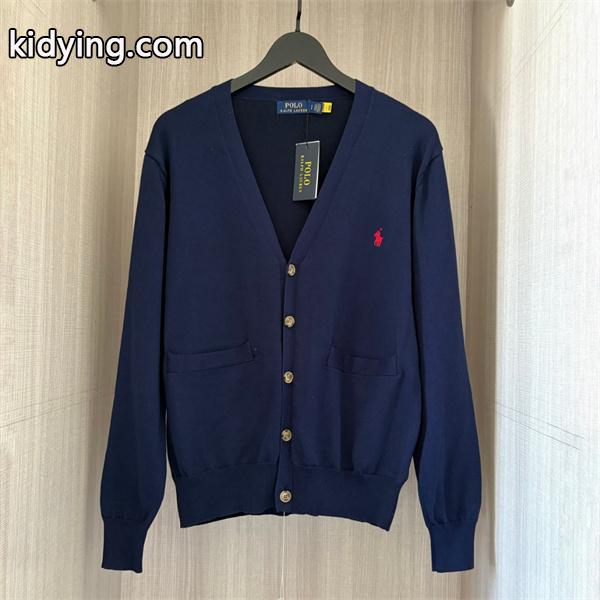 ホワイト × ブラック POLO RALPH LAUREN コピー 秋冬クラシック多彩 定番 4 色 V 领 カーディガン ポロラルフローレン-4