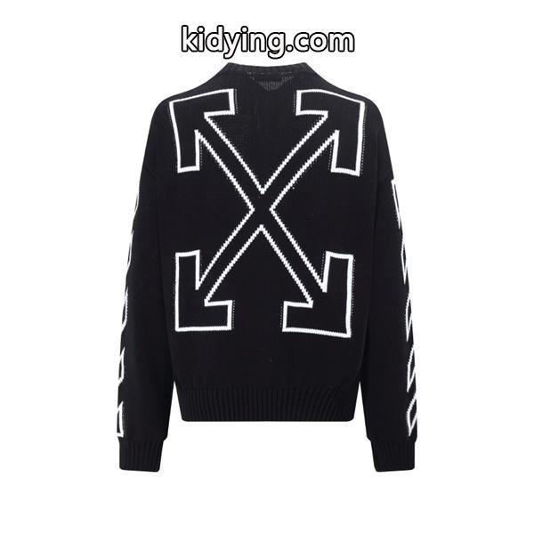 ブラック × ホワイト セーター オフホワイト Off-White スーパーコピー 2025秋冬 限定入手 デザイン性豊か 秋冬コーデ-1
