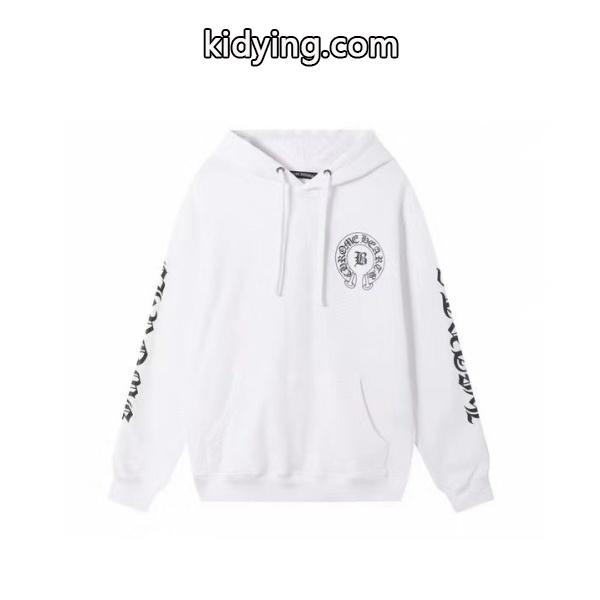 クロムハーツ 偽物 パーカー 定番 クラシック ホースシュー ロゴ ブラックホワイト CHROME HEARTS-1