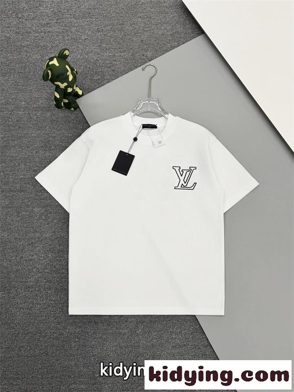 半袖Tシャツ ワンポイント刺繍 クルーネック ミニマル定番モデル LOUIS VUITTON ルイヴィトン コピー-1