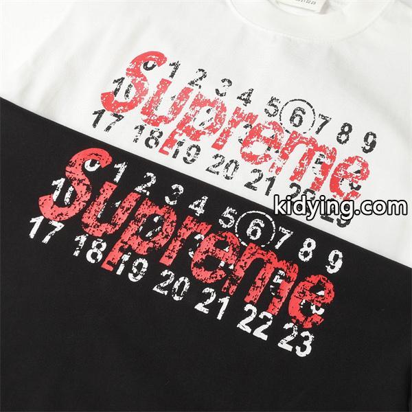 激安メゾン マルジェラMM6 ✘ Supremeコラボ半袖tシャツコピー Maison Margielaシンプル カジュアルスタイル-0