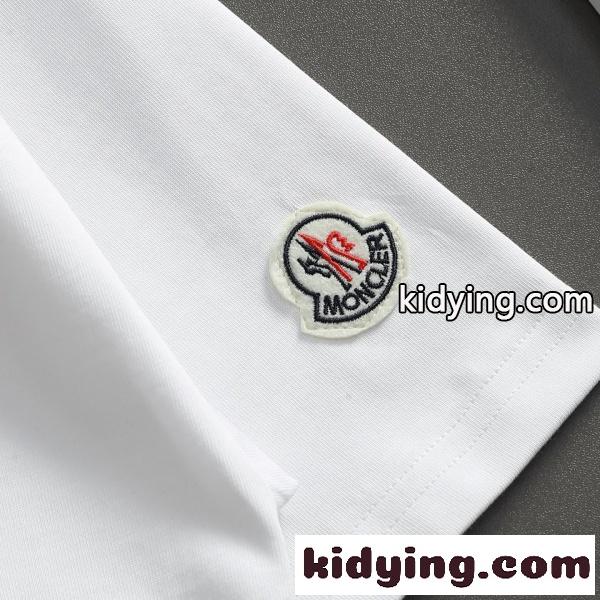 MONCLER モンクレール 半袖Tシャツ メンズ ロゴプリント スプレーデザイン クルーネック コットン カジュアル ストリート 夏-4