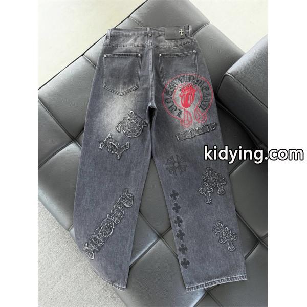 クロムハーツ Chrome Hearts コピー 重厚 無彩トーン 落ち着き印象 デニムパンツ-1