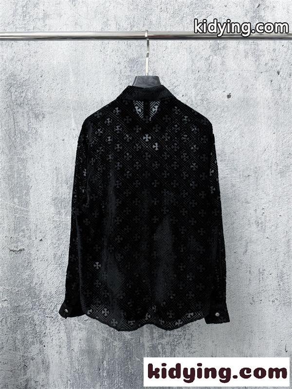 ロゴ総柄 ボタン仕様 CHROME HEARTS クロムハーツ コピー シャツ きれいめカジュアル 今季チェック-3