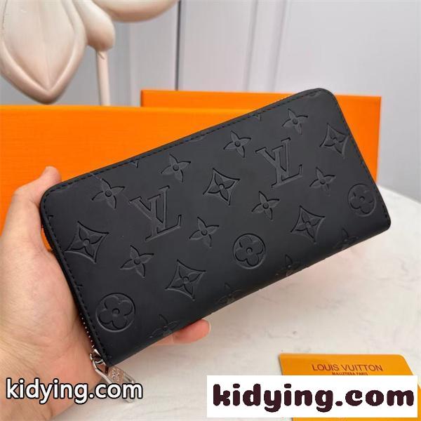 LOUIS VUITTON モノグラム調 エンボス長財布 メンズ ラウンドジップ シンプル 高級感 ルイヴィトン 偽物-0