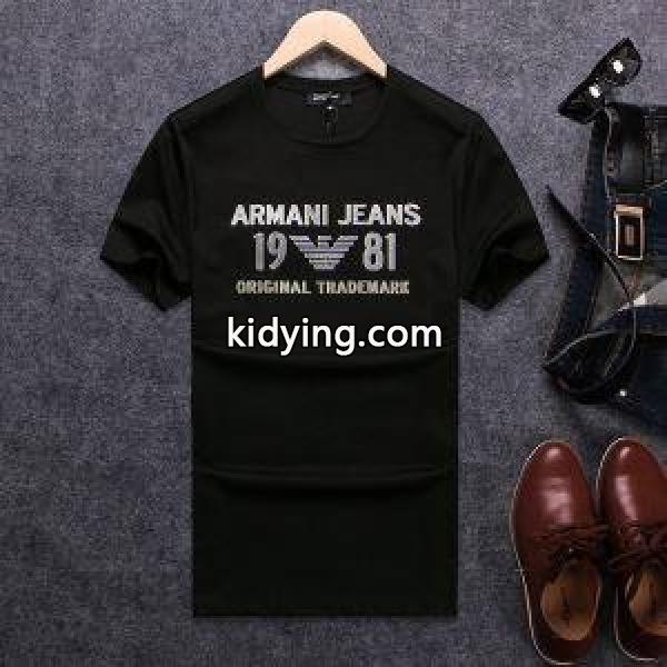 軽量で薄手のARMANIアルマーニコピー通販のメンズ半袖クルーネックTシャツブラック、ホワイト、ブルー3色可選-0