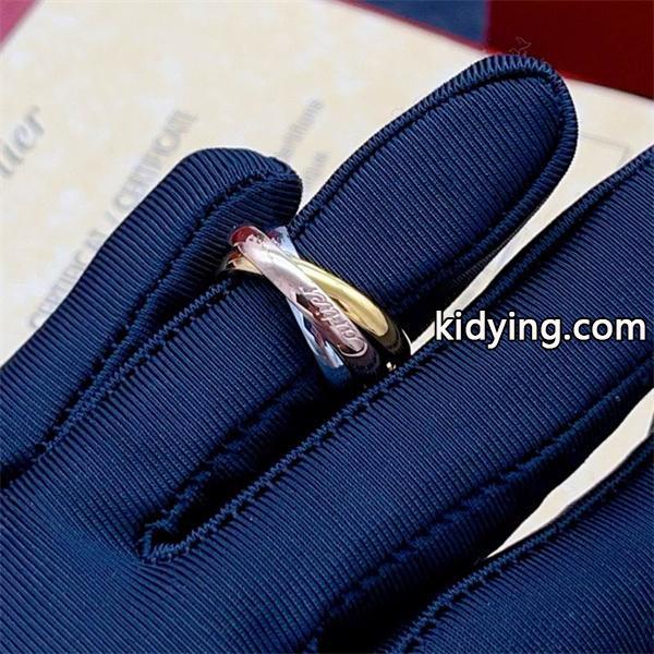 トリニティカラー 重なりデザイン リング クラシック Cartier カルティエ コピー-5