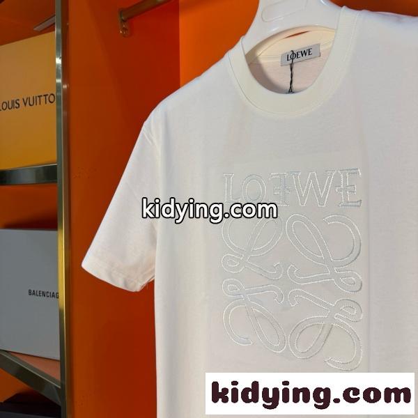 LOEWE ロエベ クラシックアナグラム 刺繍デザインTシャツ コットン半袖 ファッション 売れ筋 快適フィット-2