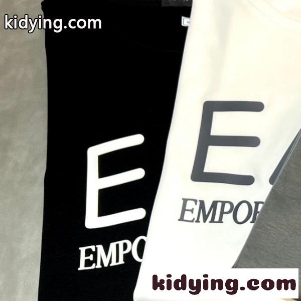 EA7 コピー EMPORIO ARMANI エンポリオアルマーニ ビッグロゴプリント 半袖Tシャツ スポーツラグジュアリー 軽快フィット 2026新作-4