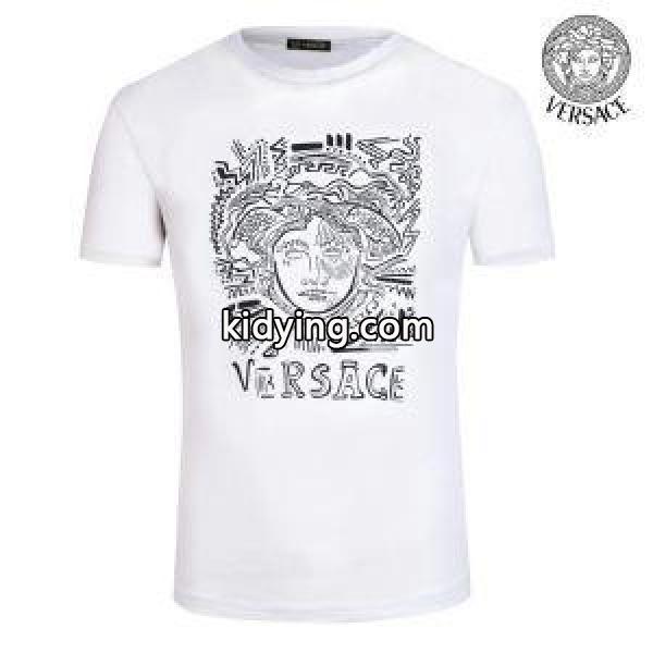 赤字超特価最新作VERSACEヴェルサーチ激安大注目黒、白メンズプリントクルーネックｔシャツ-1