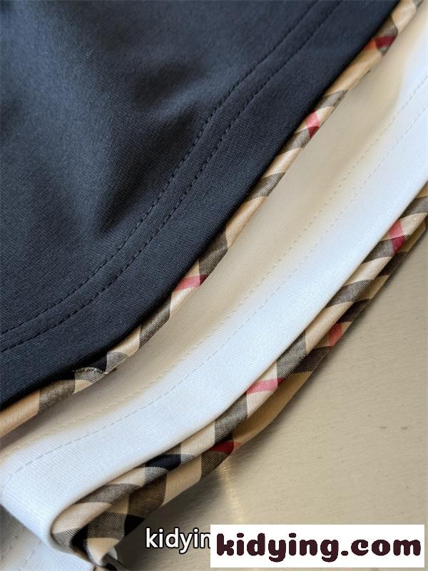激安 メンズ バーバリー コピー BURBERRY 半袖Tシャツ クルーネック チェック切替 ロゴ刺繍 コットン素材 英倫風 カジュアル 夏-7