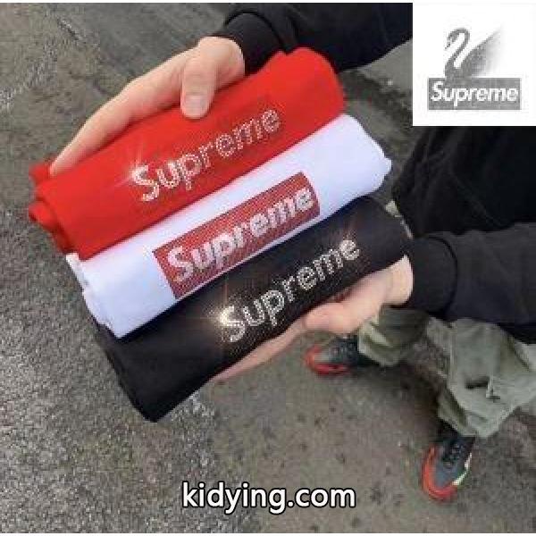 ファッション感が急上昇！ Supreme Swarovski Box Logo Tee Tシャツ/半袖 3色可選 夏らしい季節感_シュプリーム SUPREME_ブランド コピー 激安(日本最大級)-1