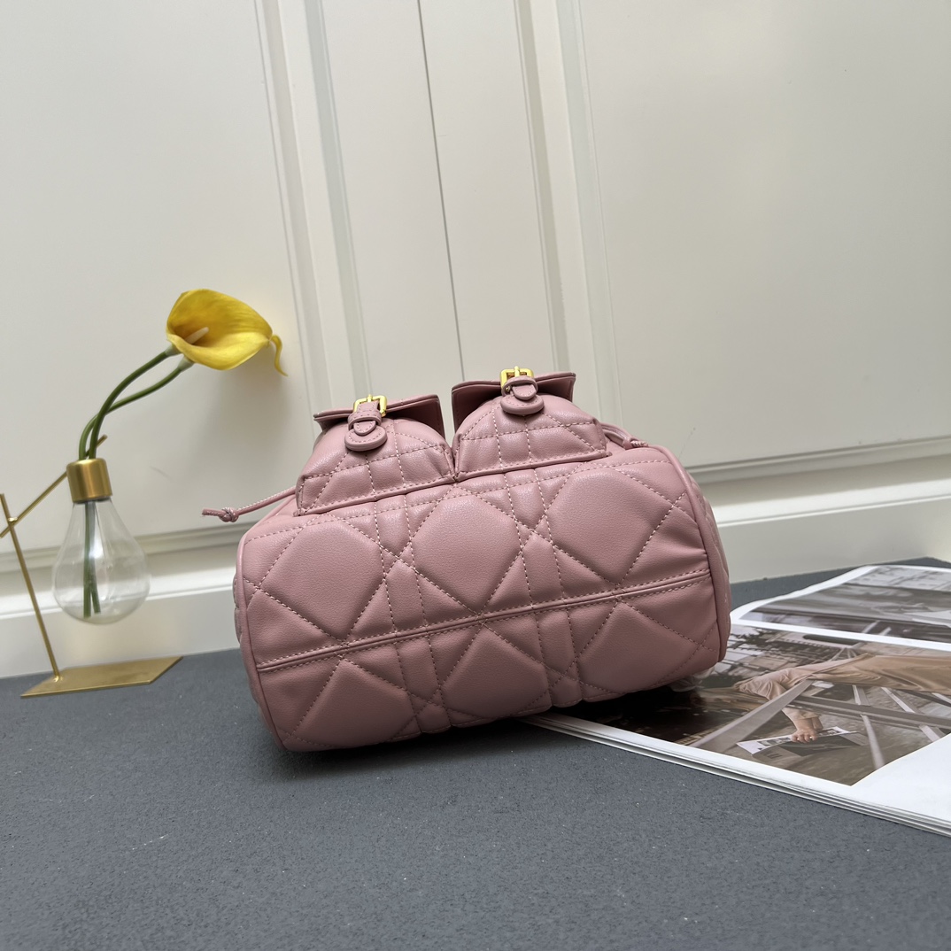 Dior Caro バックパック ミディアム クリスチャン・ディオール バッグ コピー ピンク-3
