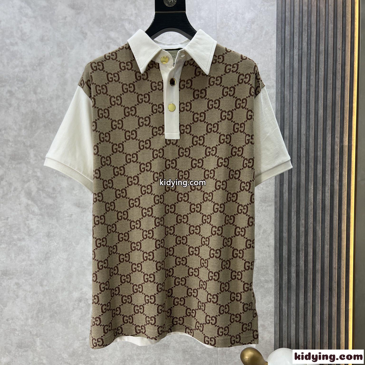 GGコットンジャカード ポロシャツ グッチ Tシャツ コピー メンズ トップス-1