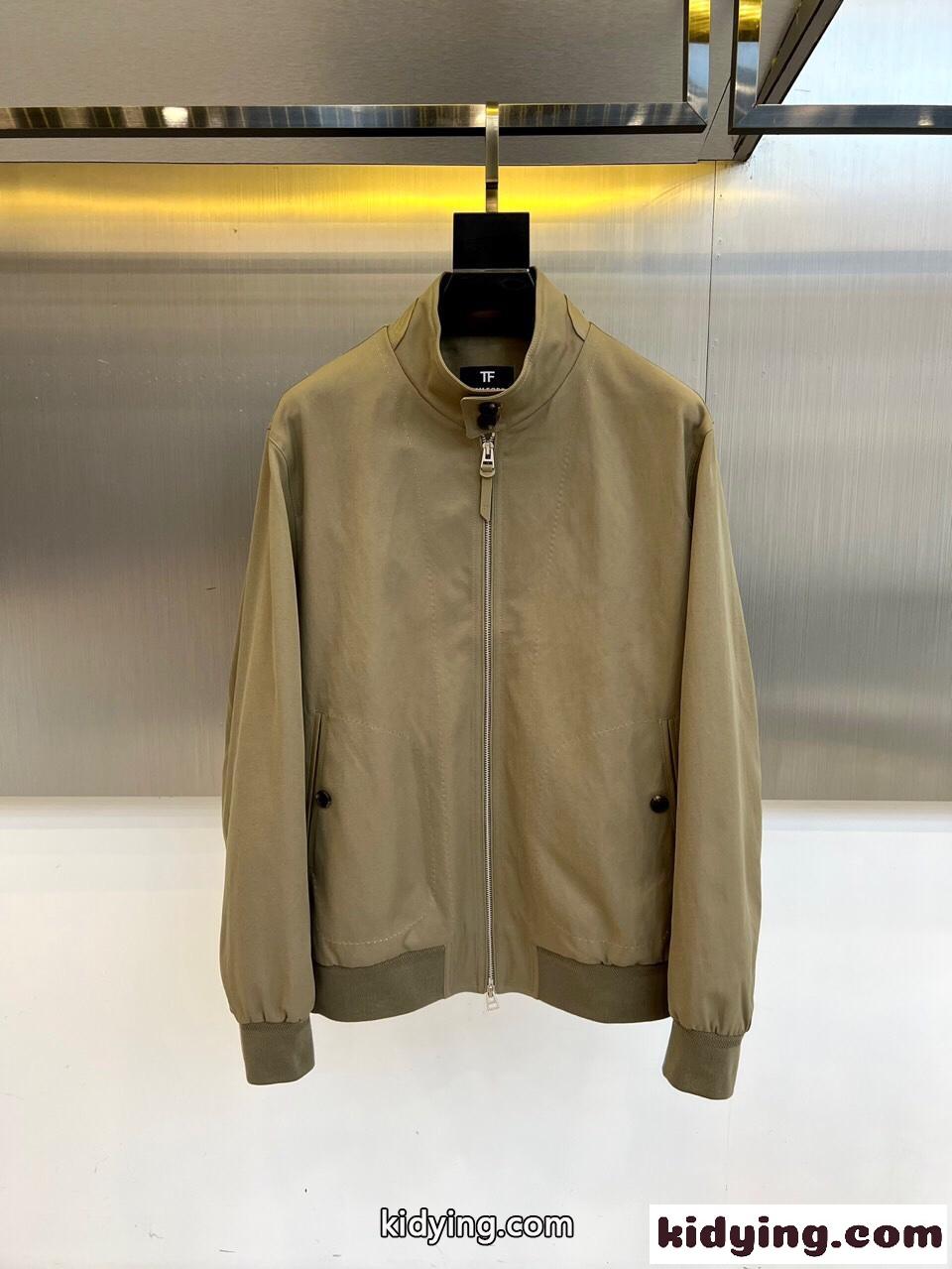 洗練された 大人 上品 ブルゾン トムフォード ジャケット 偽物 メンズ カーキ-0