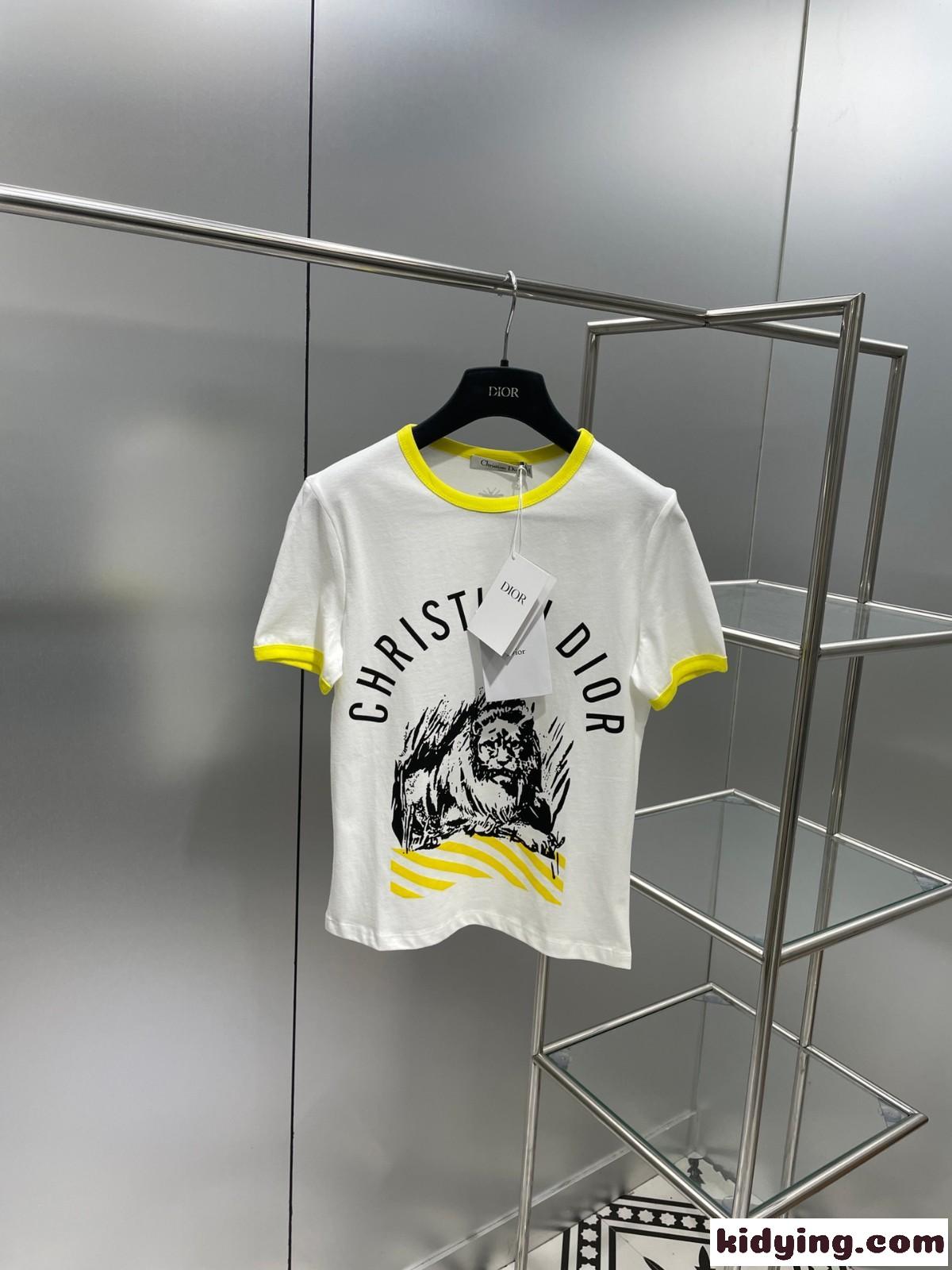 新作 おしゃれ プリント クルーネック レディース クリスチャン・ディオール Tシャツ コピー 半袖 春夏 人気-0