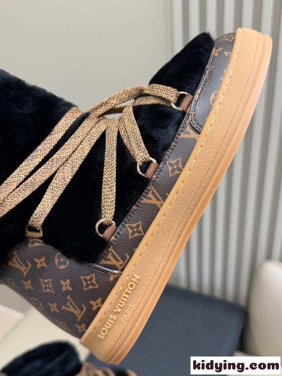 ルイ・ヴィトン スーパーコピー LV クラウド レースアップ アンクルブーツスニーカー ブラック-4