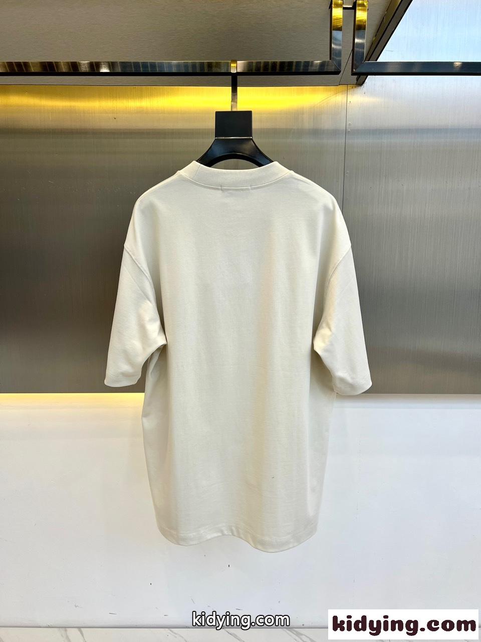 コットンジャージ リラックス 半袖Tシャツ グッチ Tシャツ コピー ベージュ-3