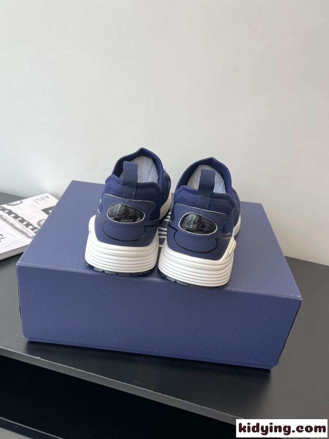 シンプルで履きやすい♪DIOR ディオール B30 カウントダウン スニーカー コピー ネイビー-3
