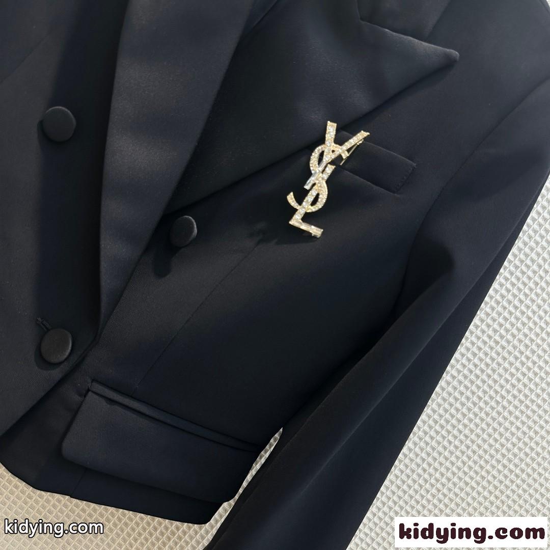 YSL イヴ・サンローラン クロップド タキシードジャケット コピー レディース-0