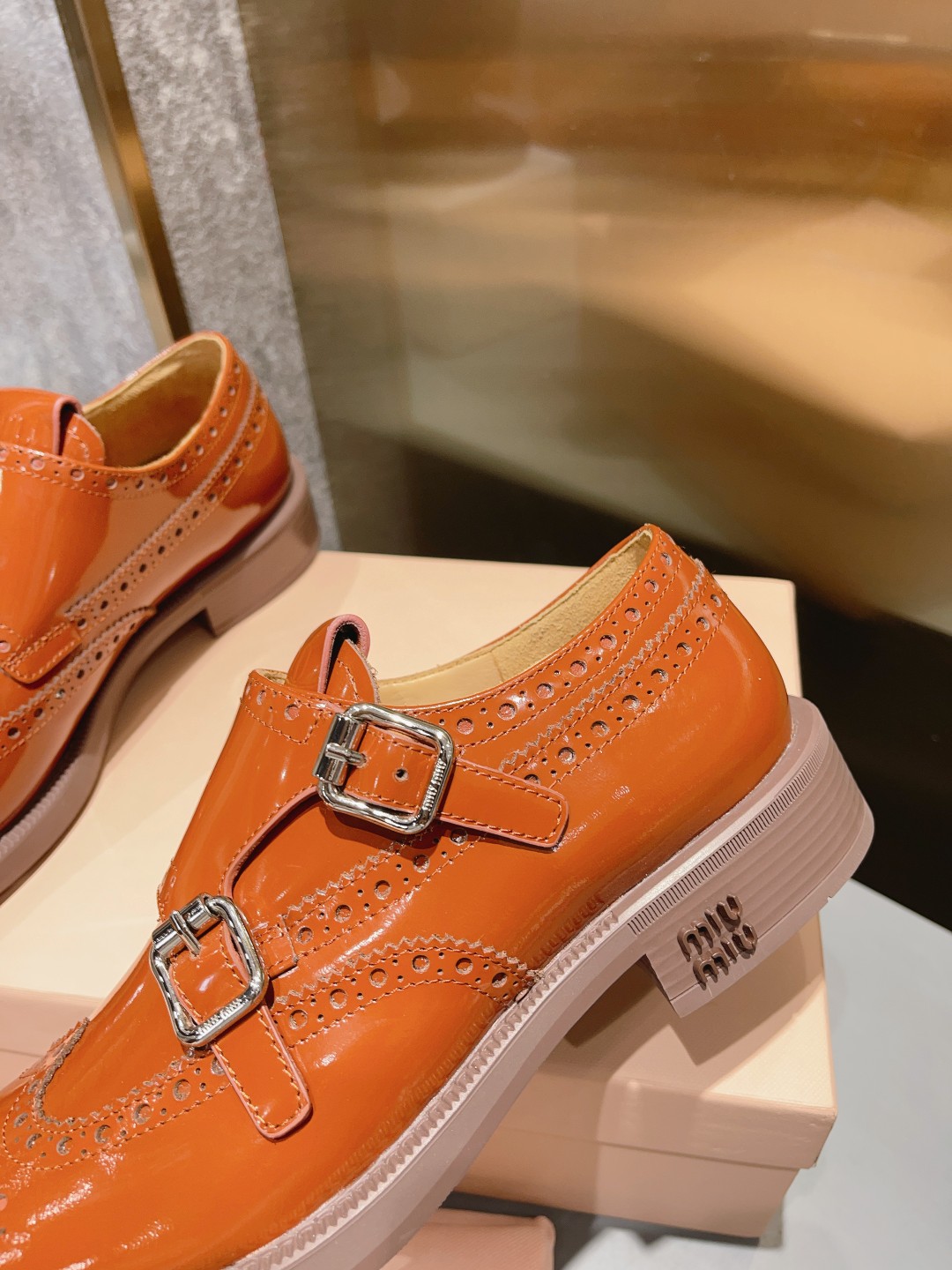 MiuMiu×Churchs 新作 ミュウミュウ シューズ コピー レディース レザー ブラウン-0