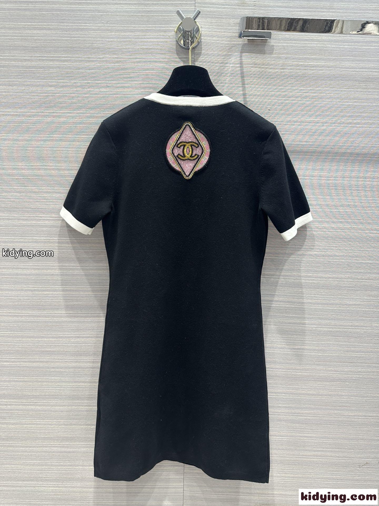 シャネル ワンピース コピー 半袖ドレス 23C 可愛い おしゃれ クルーネック-4